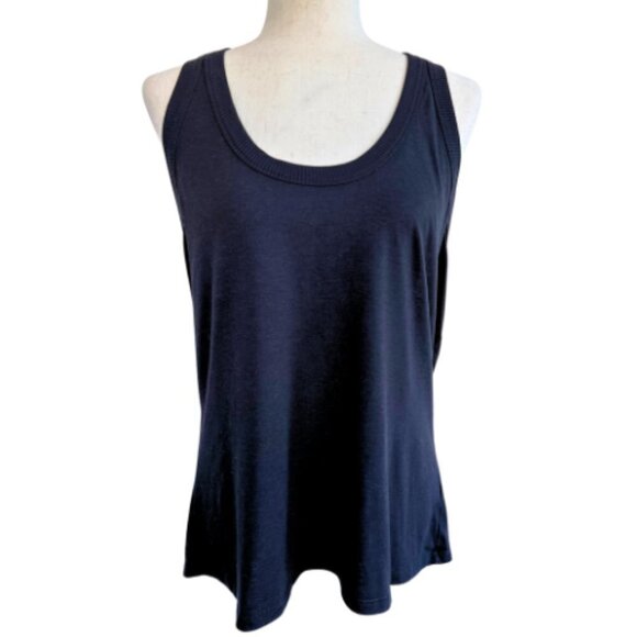 ATHLETA Mesh Back Racerback Athletic Black Tank Size XL - Picture 2 of 10